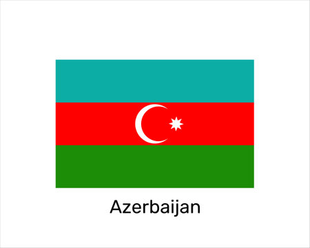 Flag of Azerbaijan. national symbol. Azerbaijan flag symbol. Vector illustration isolated on white backgroundのイラスト素材