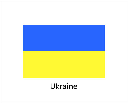 Blue and yellow colors. Flag of Ukraine. national symbol. Ukraine flag symbol. Vector illustration isolated on white backgroundのイラスト素材