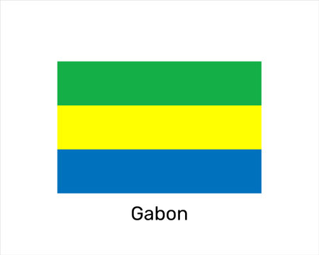 Flag of Gabon. national symbol. Gabon flag symbol. Vector illustration isolated on white backgroundのイラスト素材