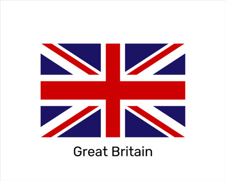 Flag of Great Britain. national symbol. Great Britain flag symbol. Vector illustration isolated on white backgroundのイラスト素材