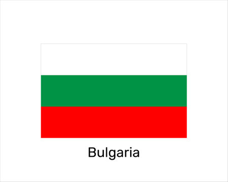 Flag of Bulgaria. national symbol. Bulgaria flag symbol. Vector illustration isolated on white backgroundのイラスト素材