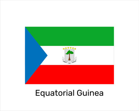 Flag of Equatorial Guinea. national symbol. Equatorial Guinea flag symbol. Vector illustration isolated on white backgroundのイラスト素材