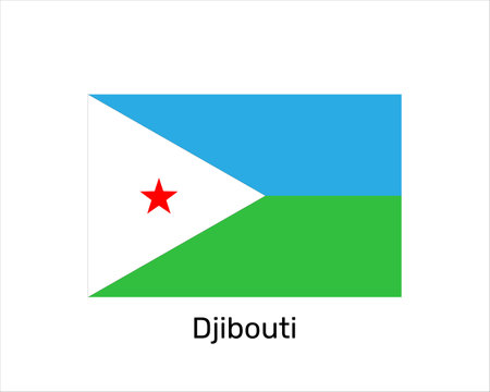 Flag of Djibouti. national symbol. Djibouti flag symbol. Vector illustration isolated on white backgroundのイラスト素材
