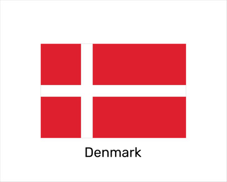 Flag of Denmark. national symbol. Denmark flag symbol. Vector illustration isolated on white backgroundのイラスト素材