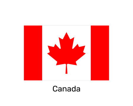 Flag of Canada. national symbol. Canada flag symbol. Vector illustration isolated on white backgroundのイラスト素材