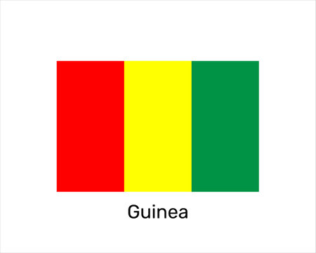 Flag of Guinea. national symbol. Guinea flag symbol. Vector illustration isolated on white backgroundのイラスト素材