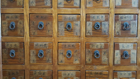 Old Chinese Medicine Boxの写真素材