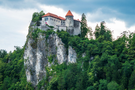 Bled castle on hill in Sloveniaのeditorial素材
