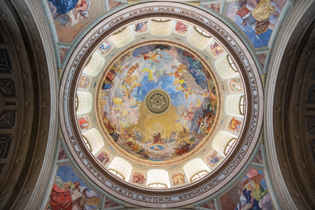 Dome of Basilica of Eger, St John Cathedral in Hungaryのeditorial素材