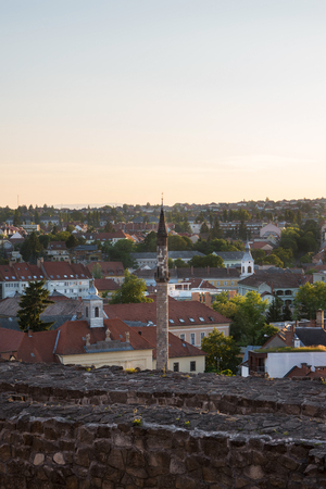 The Eger Minaret from the Castle of Eger, Hungaryの写真素材