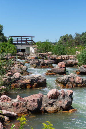 Fish pass on the Mosoni-Danube, Hungaryの写真素材