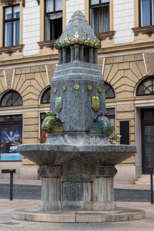 Zsolnay ceramic fountain in Pecsの写真素材