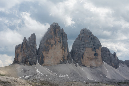 Three Peaks of Lavaredo, Dolomites, Italyの写真素材