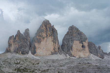 Three Peaks of Lavaredo, Dolomites, Italyの写真素材