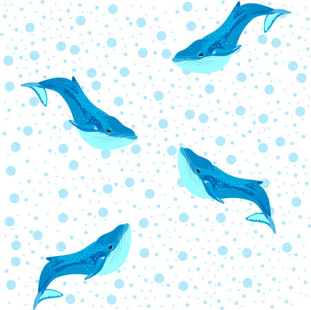 seamless pattern with whalesのイラスト素材