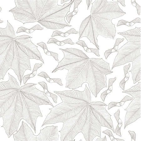 Maple leaf seamless pattern, vector illustration.のイラスト素材