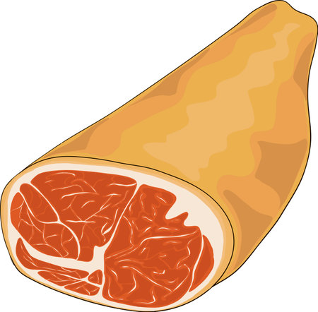 ham, proscuitto, hand drawn cartoon vector illustrationのイラスト素材