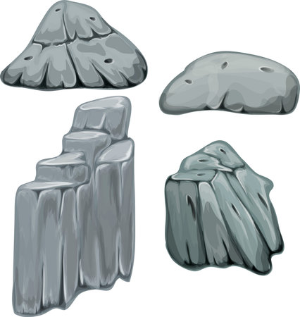 Set of stones. Cartoon vector illustration.のイラスト素材