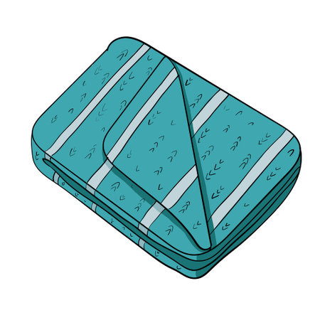 Blanket or plaid on white background. Cartoon style vector illustration.のイラスト素材