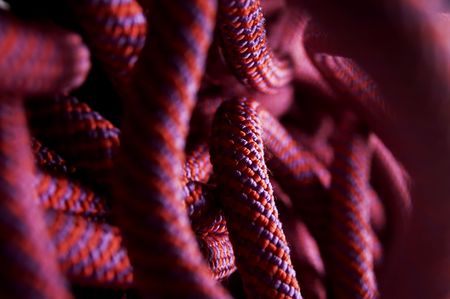 Still life shot of rock climbing ropeの写真素材
