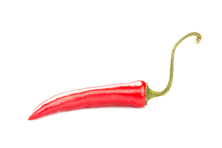 Red hot chili pepper isolated on a white backgroundの写真素材