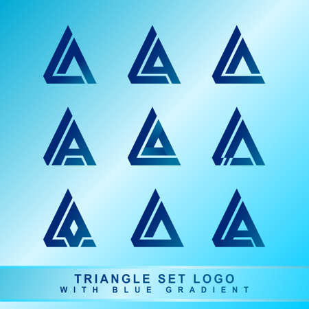 Triangle Set Log With Blue Gradient