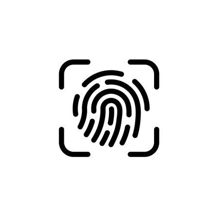 Fingerprint icon. Simple element illustration. Fingerprint symbol design from Security collection. Can be used for web and mobileのイラスト素材