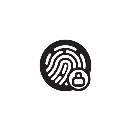 Fingerprint security icon in flat style. Fingerprint vector illustration on white isolated background. Access business concept.のイラスト素材