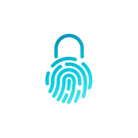 Fingerprint security icon. Flat design style eps 10.のイラスト素材