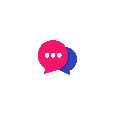 Speech bubble icon in flat style. Message vector illustration on white isolated background. Communication business concept.のイラスト素材