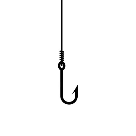 Fishing hook icon isolated on white background. Fishing tackle. Vector illustrationのイラスト素材
