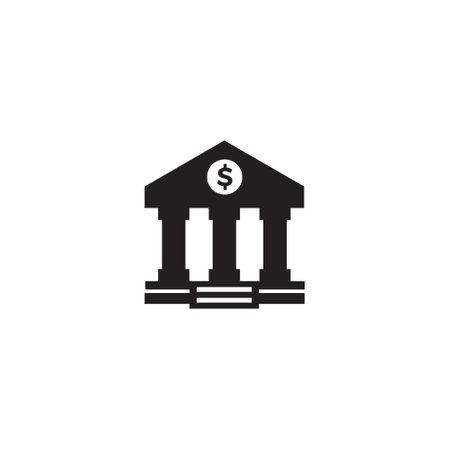 Bank icon in flat style. Money vector illustration on white isolated background. Bank business concept.のイラスト素材