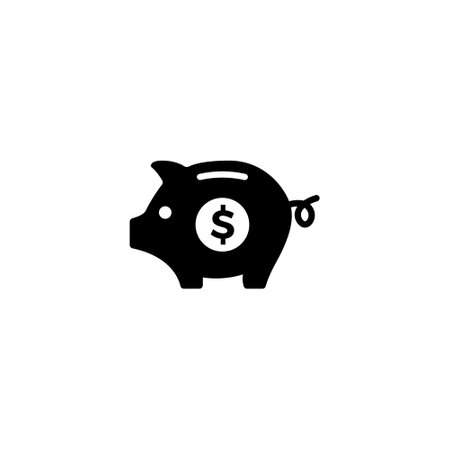 Piggy bank icon. Money savings symbol. Flat Vector illustrationのイラスト素材