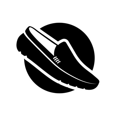Shoes black icon. Simple vector illustration on white background for graphic and web design.のイラスト素材