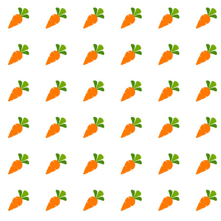 Carrot seamless pattern on white background. Vegetable vector illustration.