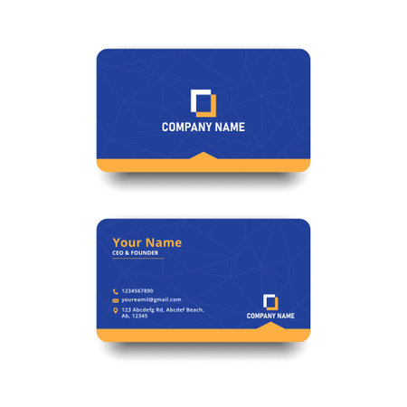 Blue Business Card Template. Modern Creative and Clean Design. Vector Illustrationのイラスト素材