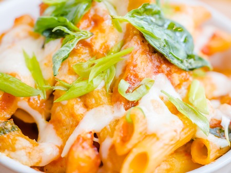 pasta (pasta rolls) with Parmesan cheeseの写真素材