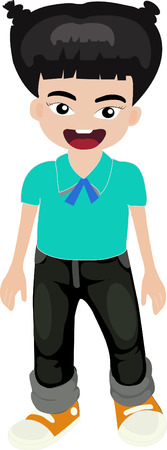 of a girl in school  on a whiteのイラスト素材