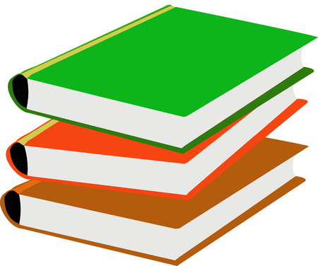 Stack of multi colored booksのイラスト素材