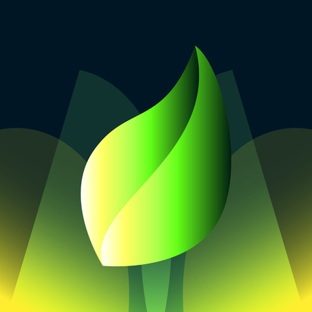 Abstract green leaf iconのイラスト素材