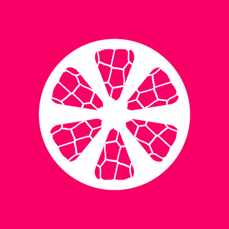 Abstract grapefruit flat icon, logoのイラスト素材