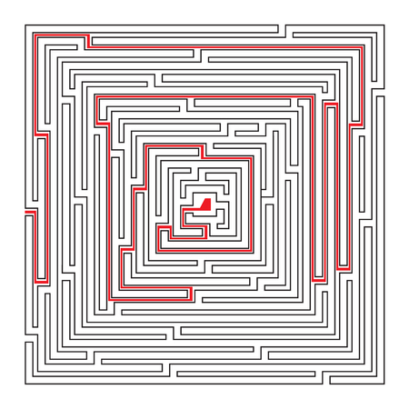 Vector labyrinth line. Maze / Labyrinth with entry and exit.のイラスト素材