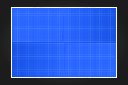 Template blueprint sheet of paper folded in four on a black background. Vector illustration.のイラスト素材