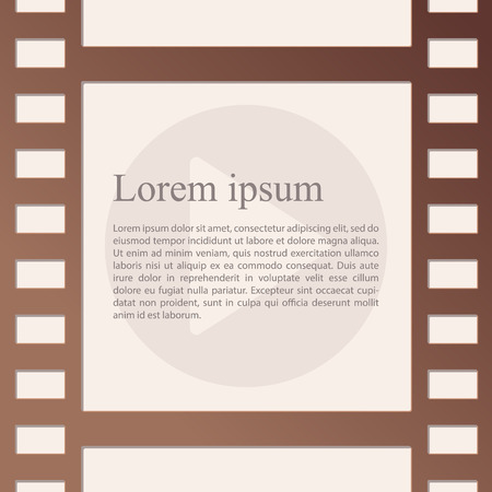 Template background with film strips and text. Vector illustration.のイラスト素材