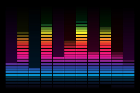 Vector Sound Waveforms colorful.