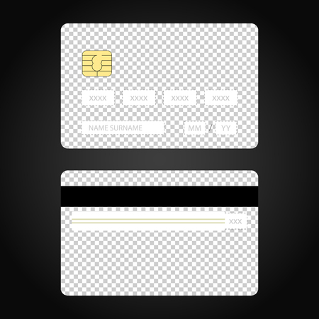 Credit card isolated Vector on plain backgroundのイラスト素材