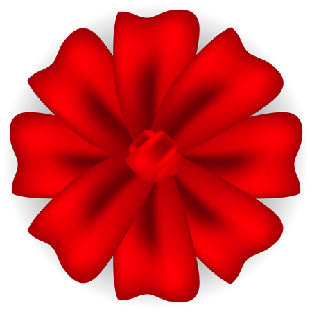 Realistic red bow in the form of a flower isolatedのイラスト素材