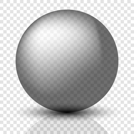 Translucent globe. Shiny Silver Ball. Glass ballのイラスト素材