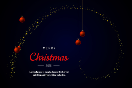 Merry Christmas background with garland .Vector illustration.のイラスト素材