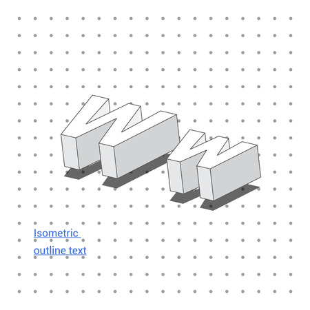 Isometric outline 3d text. Comics style. Vectorのイラスト素材
